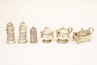 Lot 104 - Six silver condiments