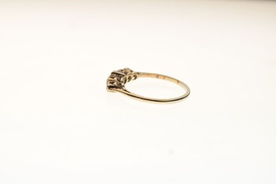 Lot 5 - Unmarked yellow metal five-stone diamond ring