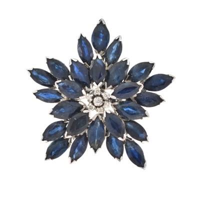 Lot 148 - Sapphire and diamond brooch