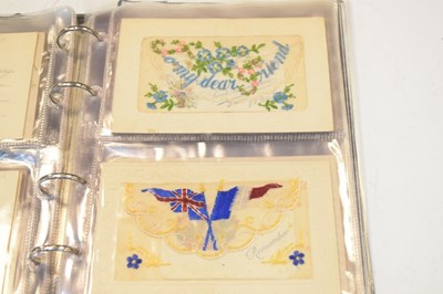 Lot 223 - Album of WWI silk postcards