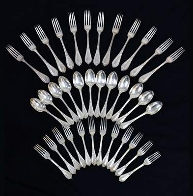 Lot 266 - Part canteen of Victorian Grecian pattern flatware