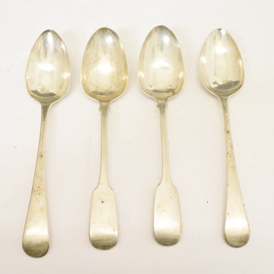 Lot 278 - Two pairs of silver tablespoons