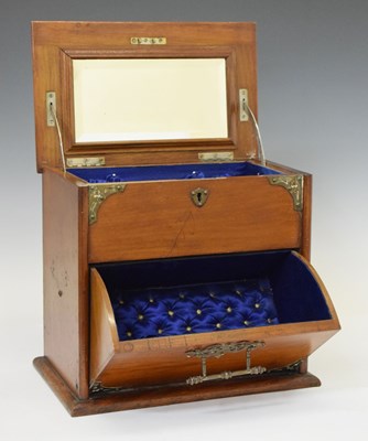 Lot 383 - Circa 1900 mahogany and gilt metal bound jewellery box