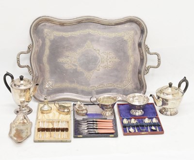 Lot 855 - Silver-plated two-handled tray