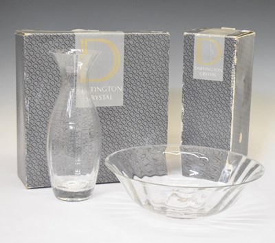 Lot 553 - Dartington Crystal - Reed pattern centre bowl and vase