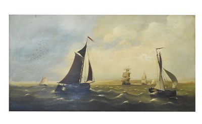 Lot 700 - 20th century oil on canvas - Shipping scene