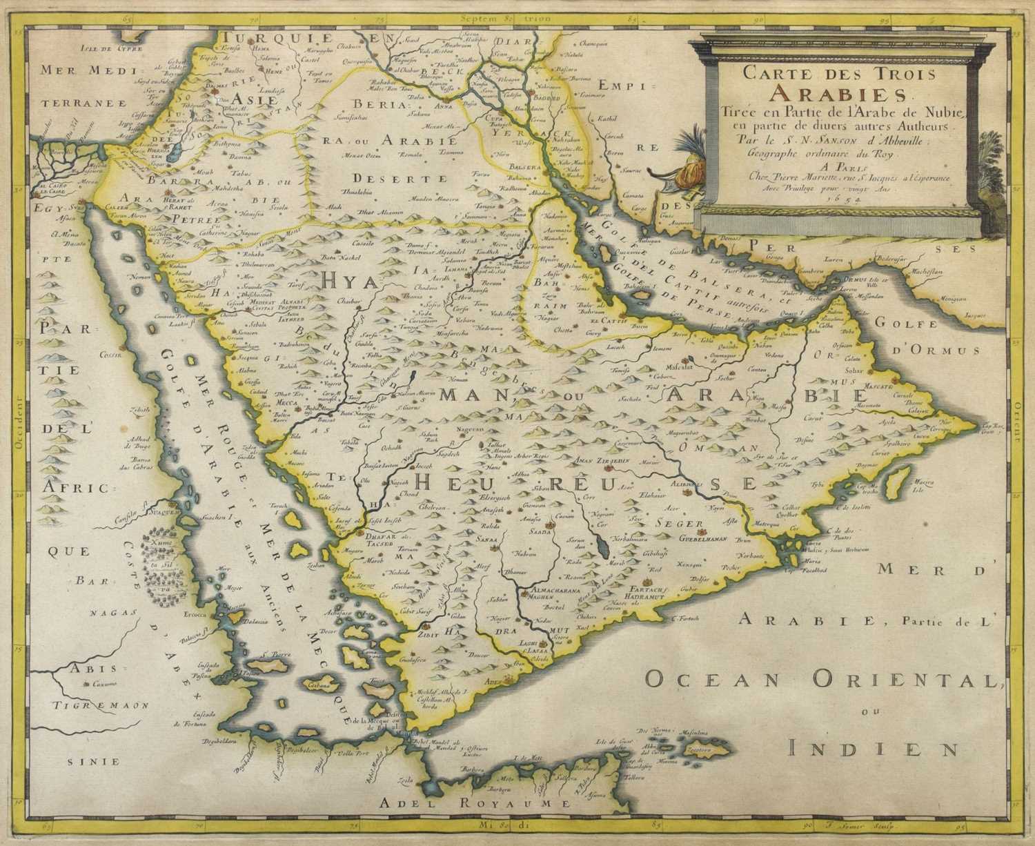 Lot 507 - Mid 17th century map of the Arabian peninsula