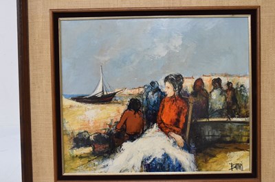 Lot 532 - Manuel Monton Bunuel – Oil on canvas – French costal scene, and one other