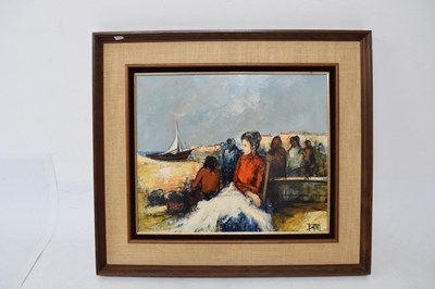 Lot 532 - Manuel Monton Bunuel – Oil on canvas – French costal scene, and one other