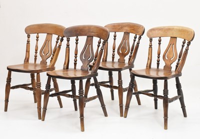 Lot 756 - Set of four Victorian kitchen or side chairs