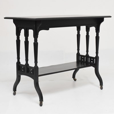 Lot 757 - Late 19th century later ebonised two-tier side or centre table