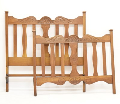 Lot 680 - French walnut double bed ends