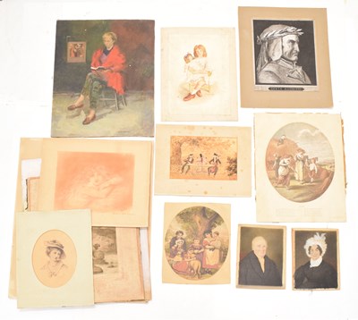 Lot 712 - Group of assorted unframed portraits and figure studies