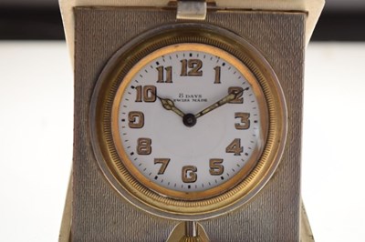 Lot 142 - George V silver-cased boudoir timepiece