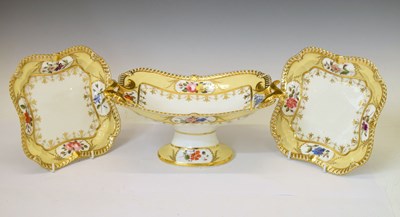 Lot 410 - Chamberlain Worcester Regent China comport and two plates