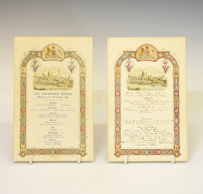 Lot 300 - Two late Victorian Windsor Castle menu cards