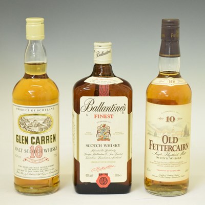 Lot 823 - Glen Carren, Old Fettercairn, and Ballantine's Scotch Whisky