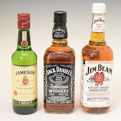 Lot 502 - Jim Bean Bourbon, Jack Daniel's Tennessee Whiskey, and Jameson Irish Whiskey