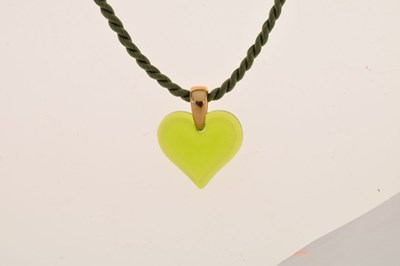 Lot 576 - Lalique green glass pendant