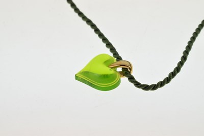 Lot 576 - Lalique green glass pendant
