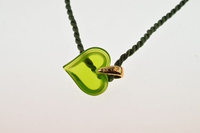 Lot 576 - Lalique green glass pendant