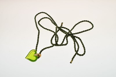 Lot 576 - Lalique green glass pendant
