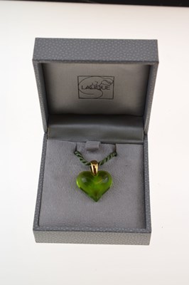 Lot 576 - Lalique green glass pendant