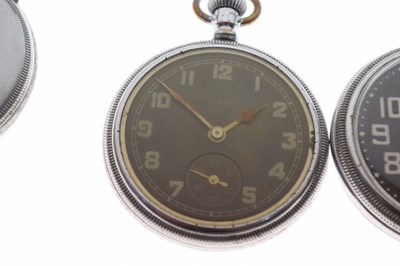 Lot 89 - Three Military black dial pocket watches