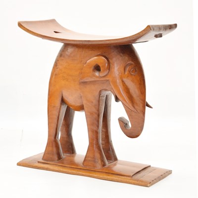 Lot 376 - African elephant stool, Fante, Ghana