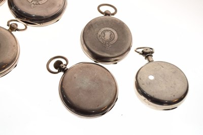 Lot 95 - Seven silver pocket watches (missing parts)