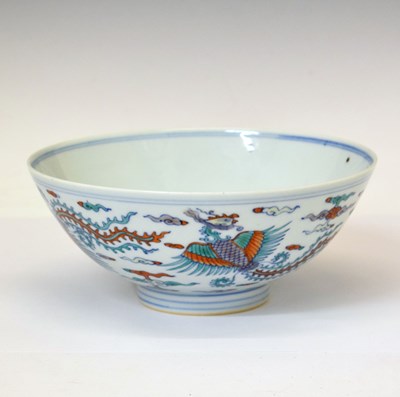 Lot 444 - Chinese porcelain Doucai Phoenix bowl