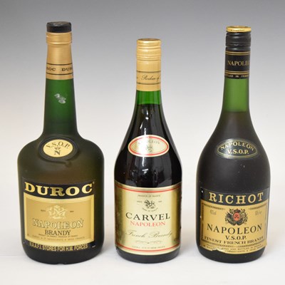 Lot 517 - Duroc VSOP Napoleon Brandy, Richot VSOP Napoleon Brandy and Carvel Napoleon Brandy (3)