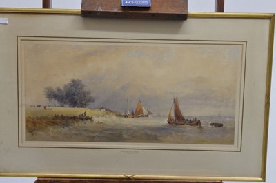 Lot 538 - Edward Duncan (1803-1882) - Watercolour - ‘Dutch Ferry on the Meuse’