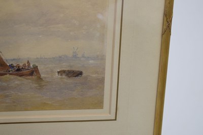 Lot 538 - Edward Duncan (1803-1882) - Watercolour - ‘Dutch Ferry on the Meuse’