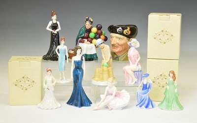 Lot 599 - Quantity of Royal Doulton and Coalport figures