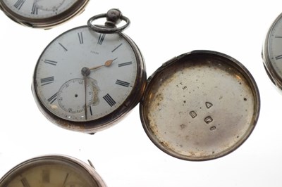 Lot 104 - Seven silver pocket watches