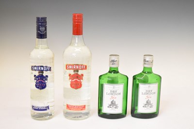 Lot 528 - Smirnoff Vodka, and Dry London Gin