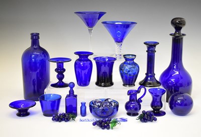 Lot 597 - Quantity of Bristol Blue glassware