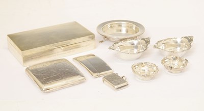 Lot 257 - Quantity of silver items to include tabletop box, etc