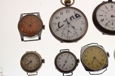 Lot 107 - Assorted pocket watches and vintage watch heads