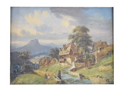 Lot 717 - 19th century Continental School - Oil on canvas over board - Rural landscape