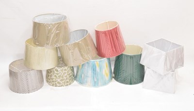 Lot 849 - Quantity of modern fabric covered lampshades