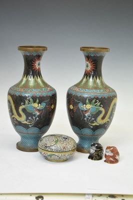 Lot 656 - Small quantity of Chinese cloisonne enamel vases, etc.