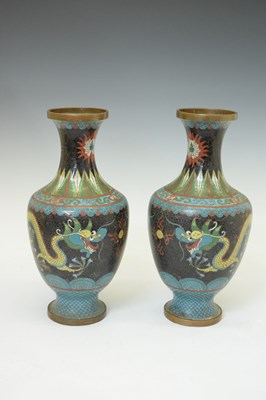 Lot 656 - Small quantity of Chinese cloisonne enamel vases, etc.