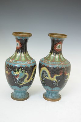 Lot 656 - Small quantity of Chinese cloisonne enamel vases, etc.