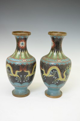 Lot 656 - Small quantity of Chinese cloisonne enamel vases, etc.