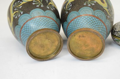 Lot 656 - Small quantity of Chinese cloisonne enamel vases, etc.