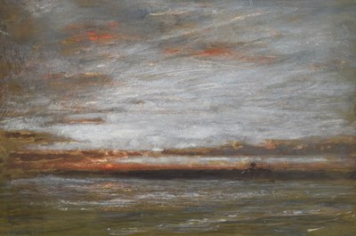 Lot 552 - Albert Goodwin, (1845-1932) - Watercolour - 'Sea Mist at Dawn'