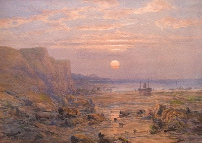 Lot 545 - Charles Brooke Branwhite, (1851-1929) - Watercolour - Sunset scene