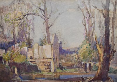 Lot 549 - Samuel John 'Lamorna' Birch, (1869-1955) - Watercolour - 'The Old Mill'